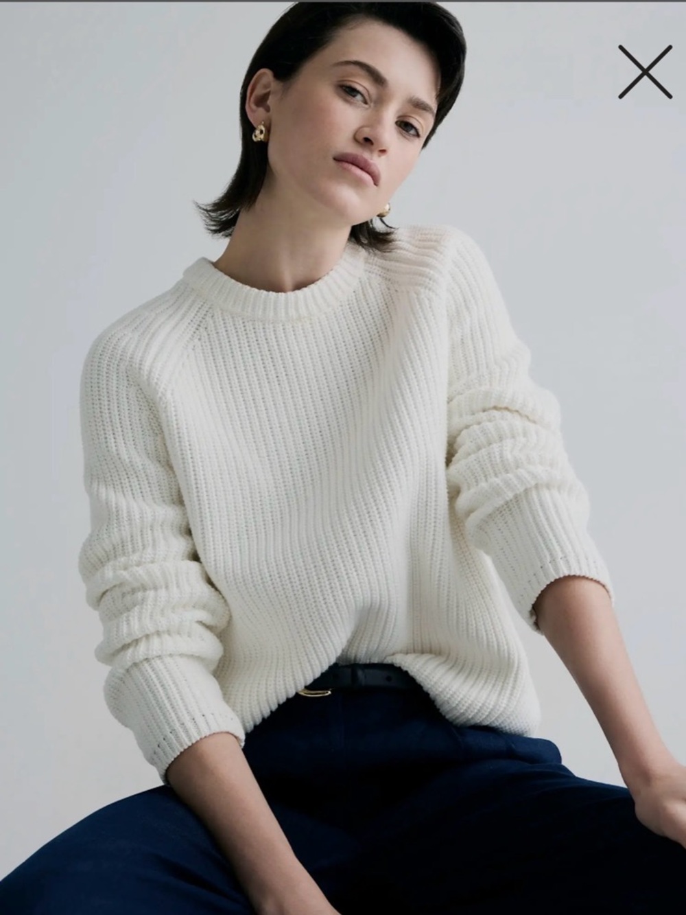 Quince 100% Organic Cotton Fisherman Crew Sweater